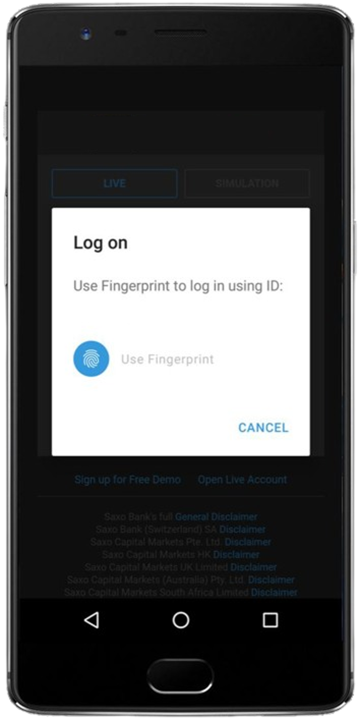 Logon credential choice screen