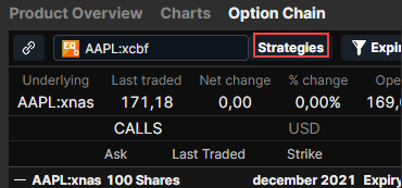 Where to find the strategies button