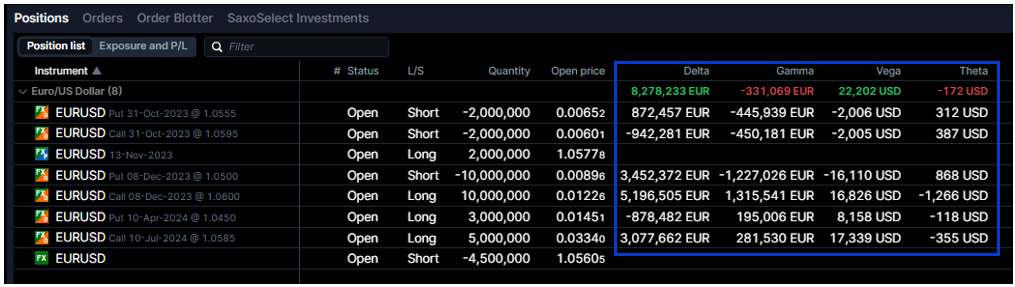Positions module screenshot